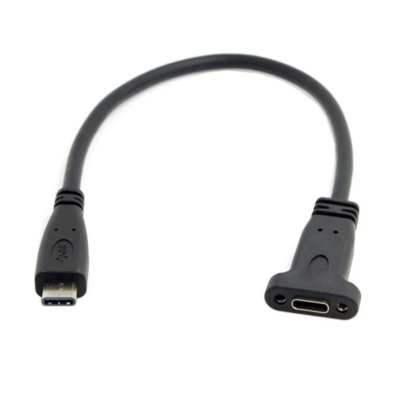 USB-C USB 3.1 Type C זכר ונקבה סיומת כבל נתונים עם לוח הר חור בורג מחשב טלפון נייד Macbook 10Gbps