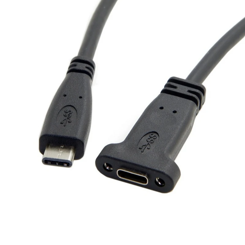 USB-C USB 3.1 Type C זכר ונקבה סיומת כבל נתונים עם לוח הר חור בורג מחשב טלפון נייד Macbook 10Gbps