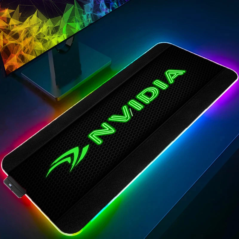 Nvidia גדולה המשחקים RGB משטח עכבר 900x400 משחקי המחשב אביזרים Mousepad מקלדת עם תאורה אחורית LED רך השולחן מחצלת על CS ללכת חחח