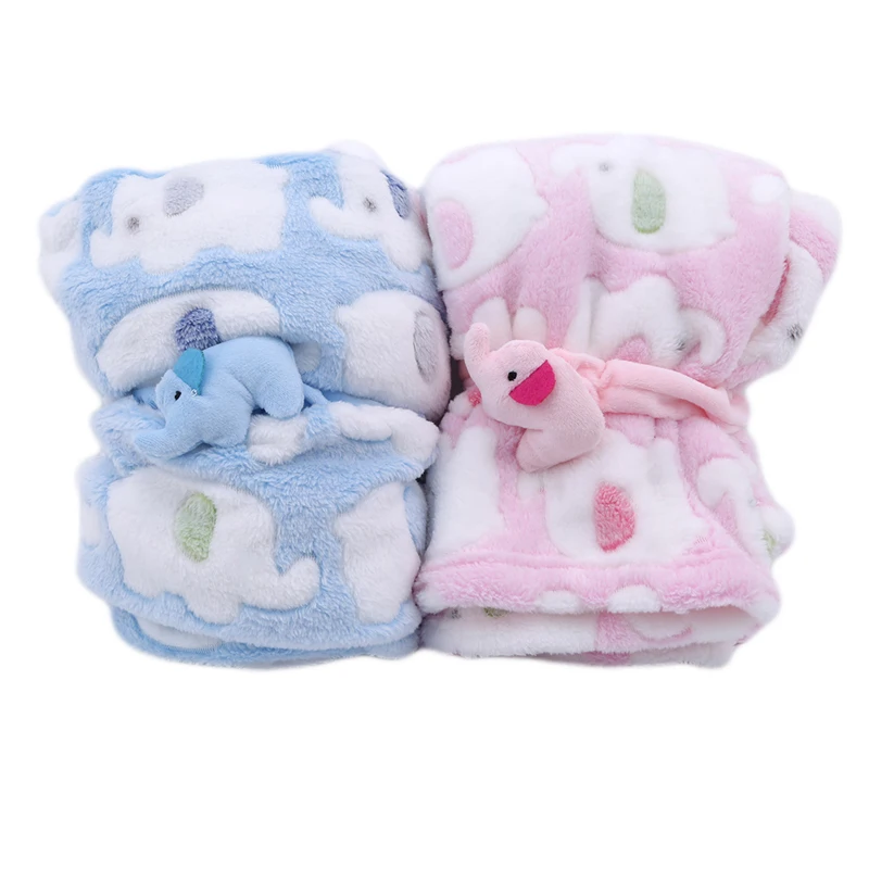 היילוד מיזוג אוויר שמיכה כרית קריקטורה חמודה פיל צורה רכה לתינוק שמיכות טלאים לתינוקות אביזרי אמבטיה