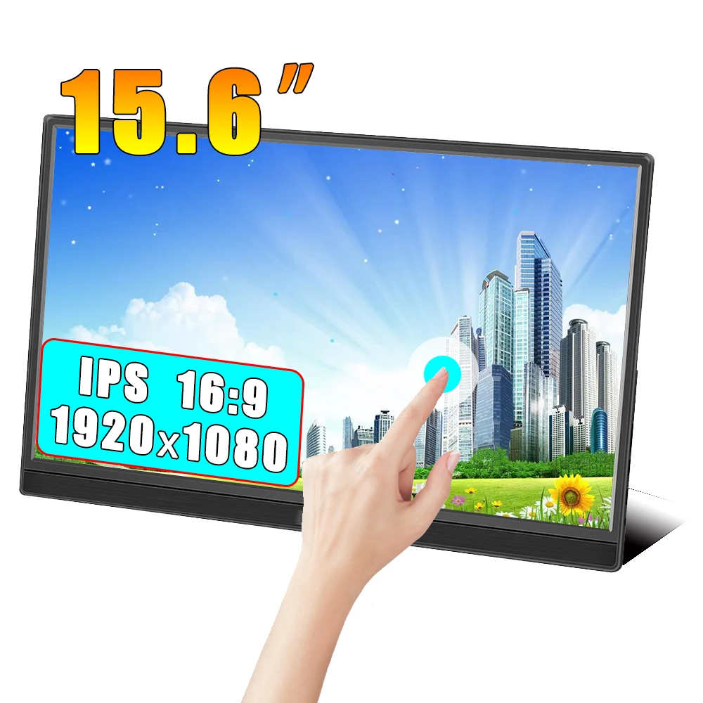 PC Gamer, צג מגע 14/15.6 אינץ 1920x1080 IPS לוח צג משני מצב הרחבה לעבודה DHMI תואם מתג PS4 PS5