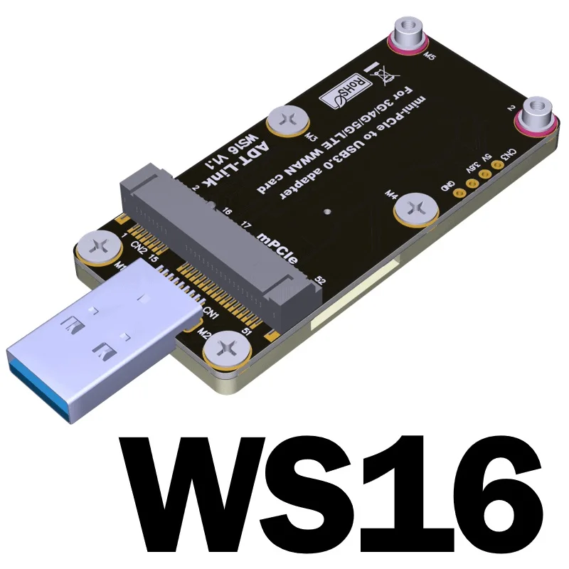 USB 3.0 Mini-PCIe MPCIe 5G 4G 3G LTE מודול מתאם אלחוטי ממיר כרטיס Mini PCI-e 3.5 V 3א עם סטנדרט כפול, חריץ ה-SIM