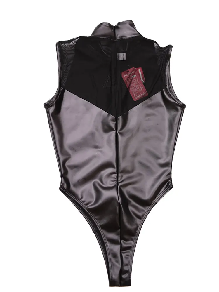 Kalevest Y2K גותי אפל Techwear Bodysuits שחור פאנק Bodycon נשים בגדי הגוף גותי לגזור סקסי מחוץ כתף רשת מקסימום נקבה