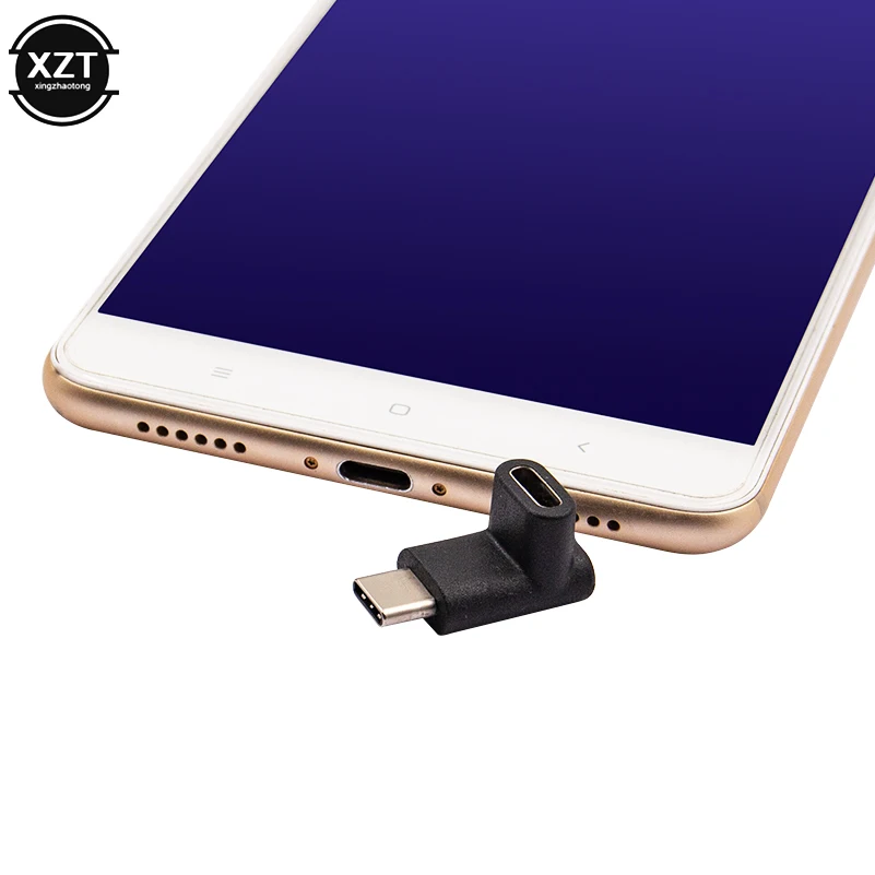 הרומן USB 90 מעלות זווית ישרה USB 3.1 Type C זכר ונקבה USB-C ממיר מתאם מחבר עבור Samsung Smart MoilbPhone