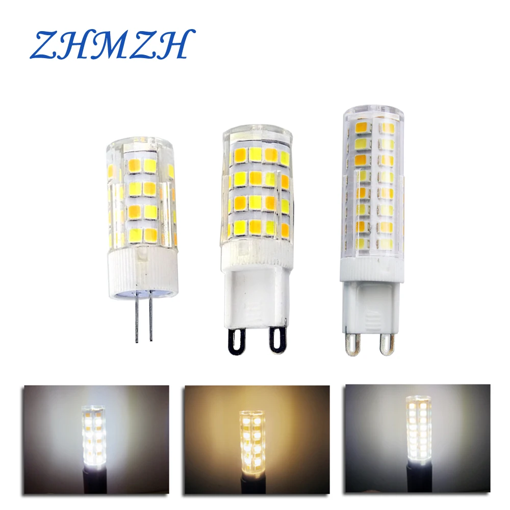 10pcs/הרבה 220V G4 G9 נורת LED תירס שלושה צבעים מתג מקוטע עמעום צבע שינוי מנורת קרמיקה שני צבעים 5W מקור אור