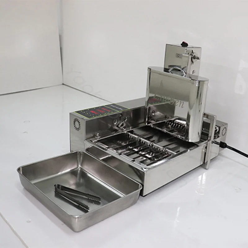 אוטומטי סופגנייה עושה מכונה מסחרי תצוגה דיגיטלית סופגניות להכנת סופגניות עוגה פרייר מכונה 4-בשורה