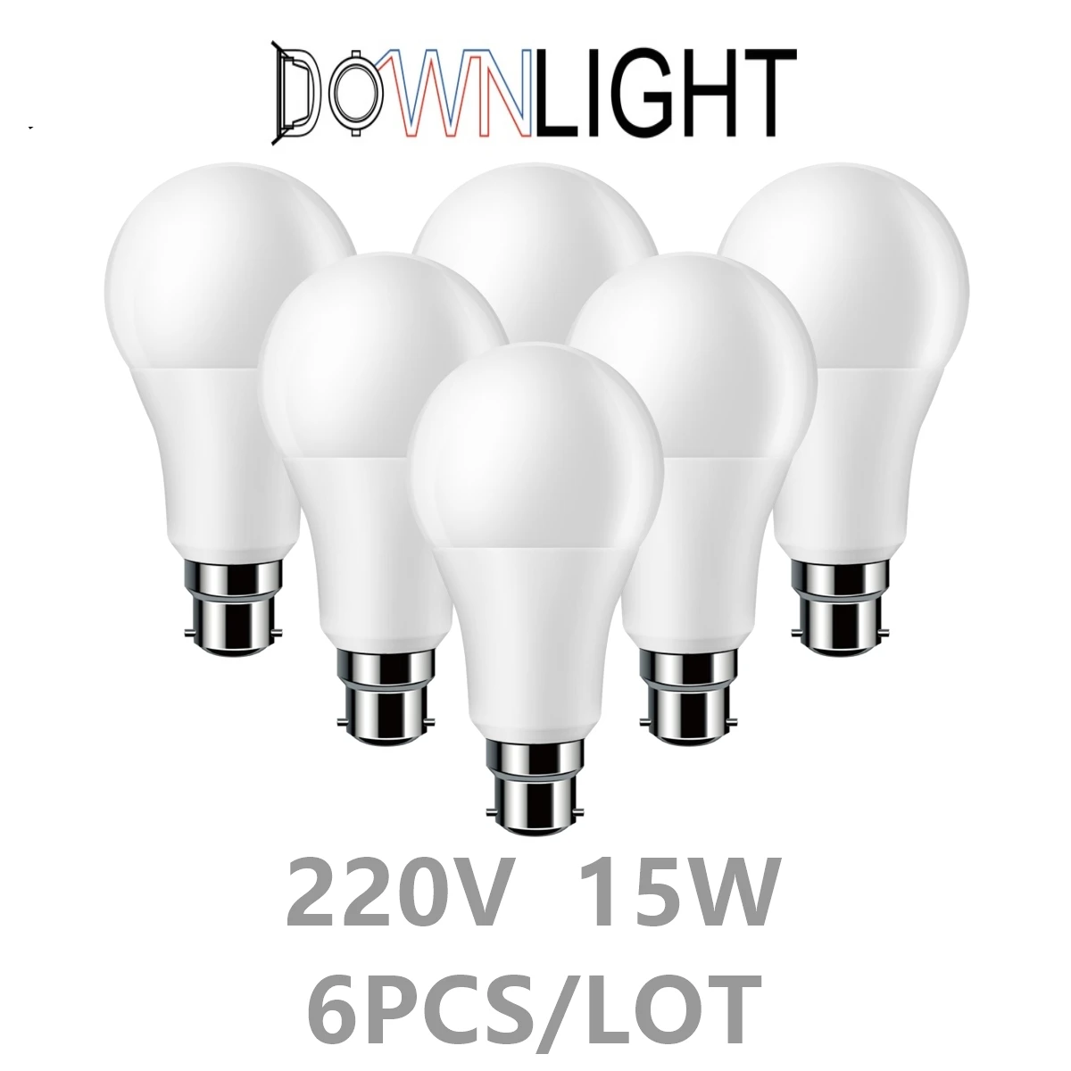 6PCS גבוה כוח LED נורת E27 220V 15W B22 סופר מבריק לבן חם אור מתאים ללמוד, הסלון, המשרד