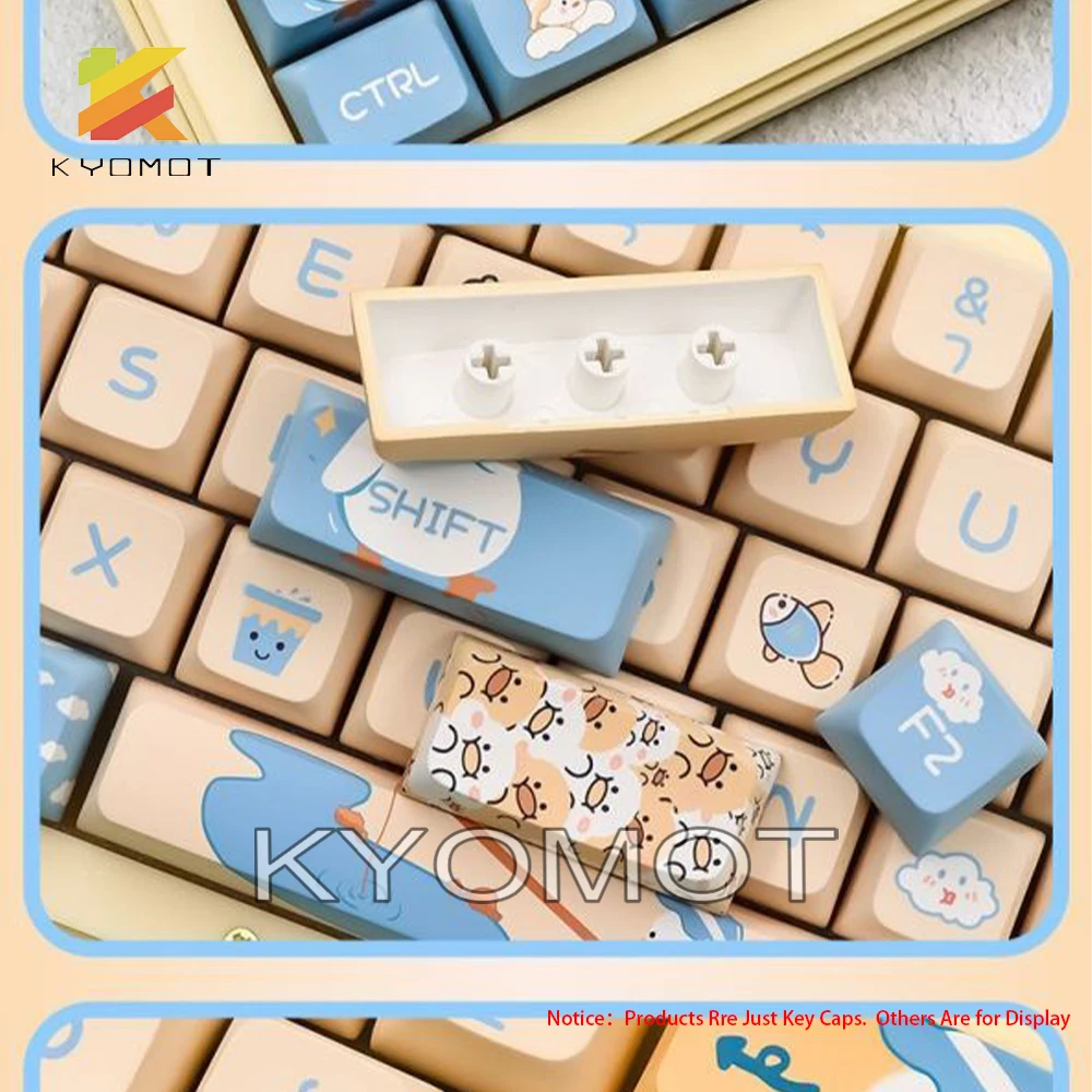 KYOMOT 144 מפתחות חמוד ברווז נושא Keycaps PBT צבע-סאב DIY התאמה אישית של XDA פרופיל מפתח קאפ עבור MX מתג דאקי מכני מקלדת