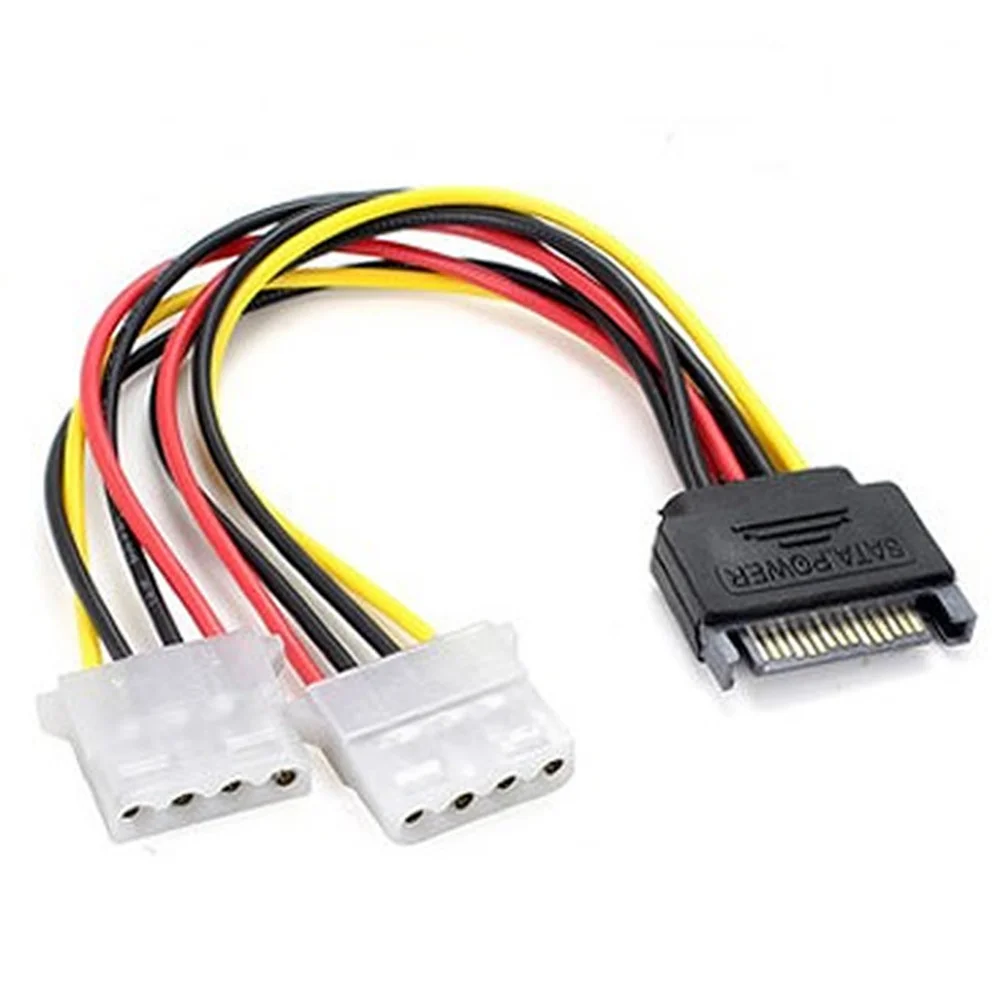 1~5PCS Pin Molex IDE 2 Serial ATA הנהג קשה כבל החשמל SATA-Y ספליטר כפול כונן קשיח-הדיסק סיומת כבל מתאם