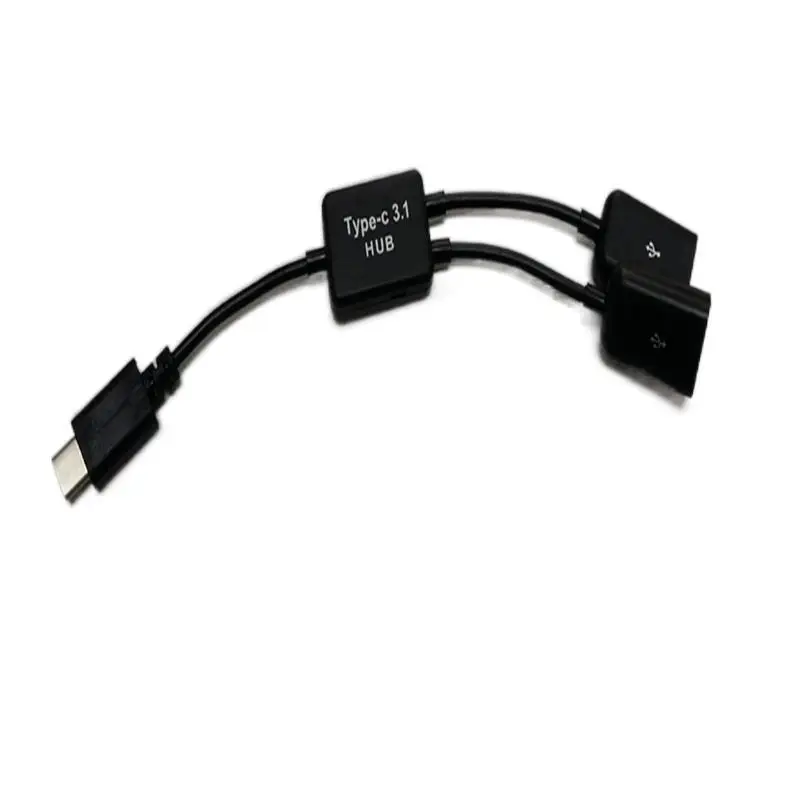 מיקרו USB / סוג C 2 OTG Dual Port רכזת כבל Y ספליטר Micro-USB Type-C מתאם ממיר עבור מחשב לוח אנדרואיד מקלדת ועכבר