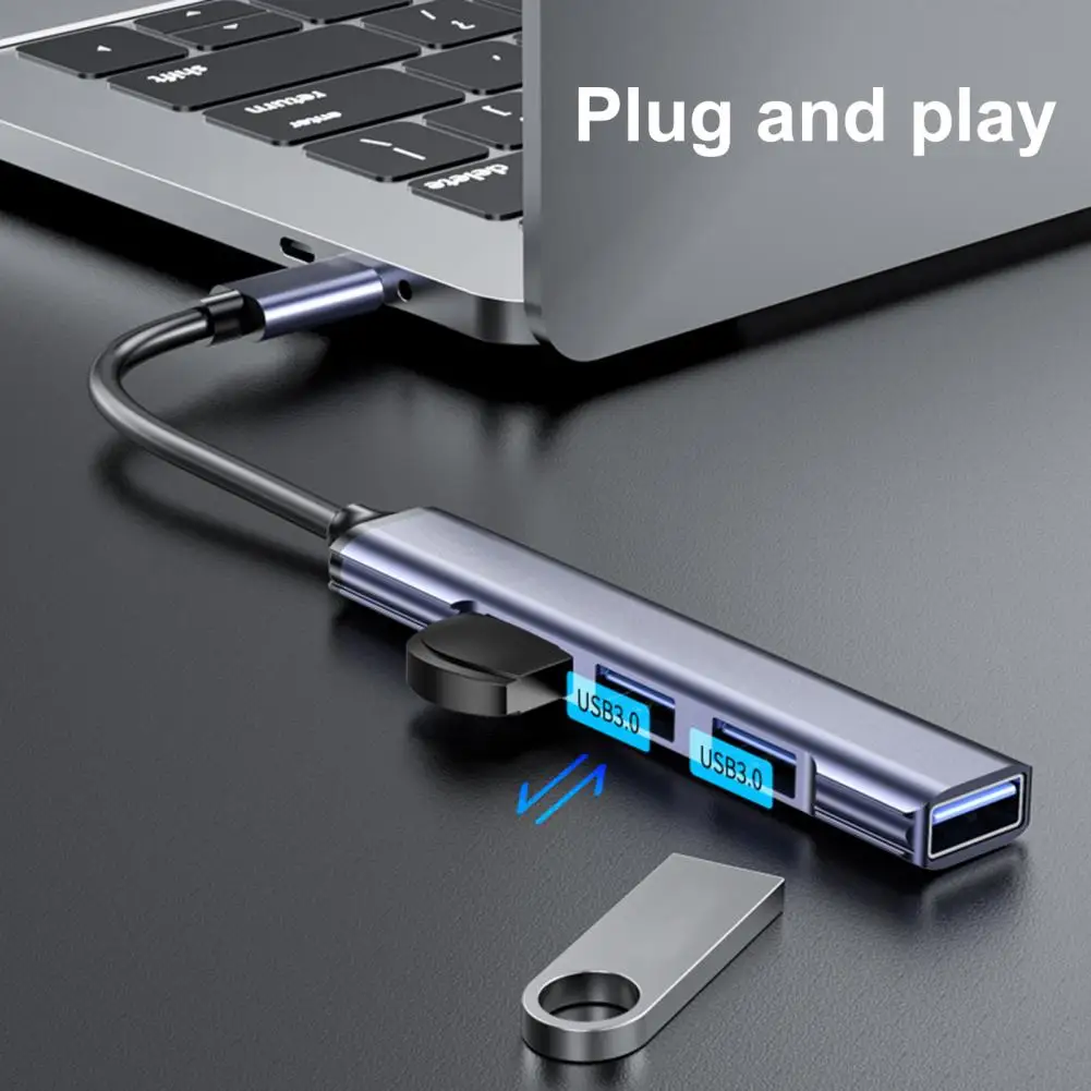 חסון 4 in 1 USB C Dongle מתאם מסוג C-Hub חוזק גבוה שידור במהירות גבוהה