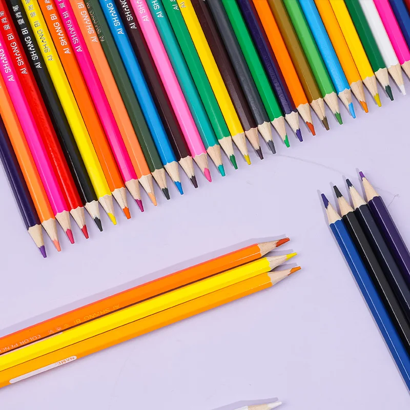 ציור עפרונות צבעוניים לילדים, כלי כתיבה להגדיר 12-24 צבע גרפיטי סקיצה צבעים עפרונות ילדים של אמנות הציור צביעה עט