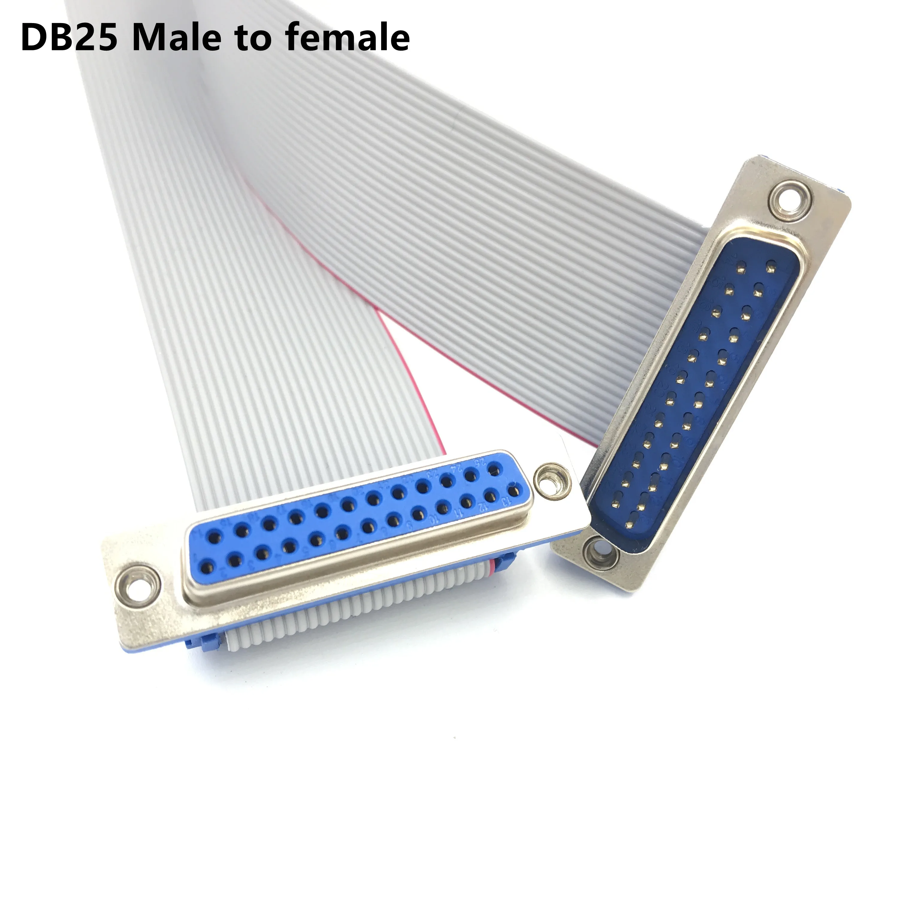 12 אינטש DB25 DB37 נמל נשי זכר ונקבה טורי RS232/מקביל סרט כבל שטוח זכר ונקבה 0.3 M 0.5 m 1M 1.5 M 37 25PIN