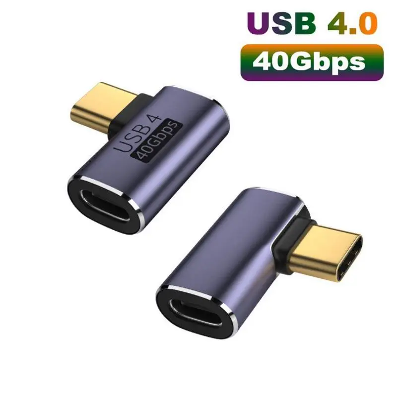 USB 4 40Gbps מתאם U-צורה ברק USB 3 C זכר ונקבה 5A 100W טעינה מהירה ממיר 4k 8K USB4 סוג C נתונים מתאם