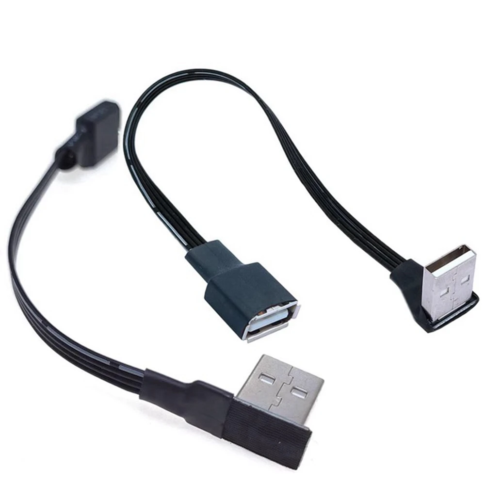 1M 3 מ-USB 2.0 זכר זכר/ נקבה 90 בזווית הרחבה מתאם כבל USB2.0 זכר ונקבה ימינה/שמאלה/למטה/למעלה שחור כבל כבל