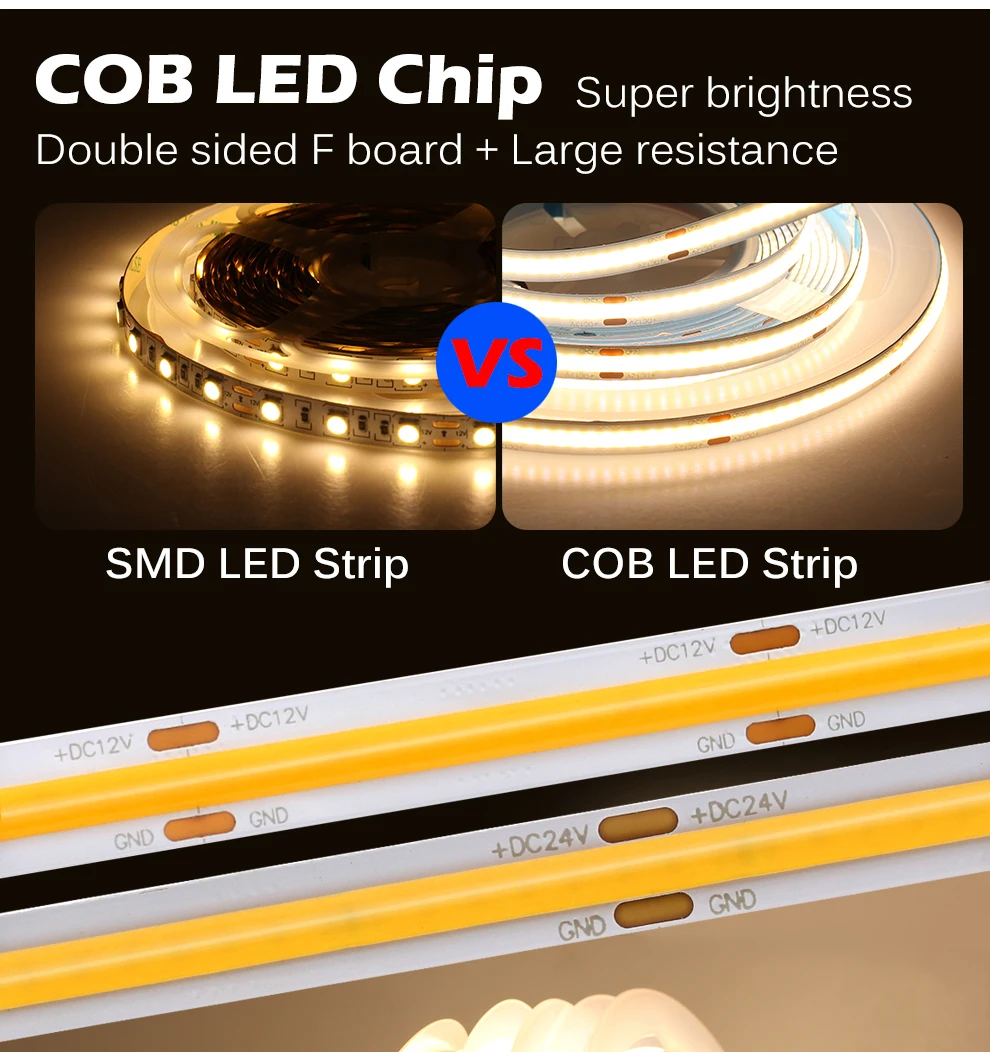 1 מ-10 מיליון קוב CCT רצועת LED אורות 608 לדים/מ ' צפיפות גבוהה גמיש Dimmable FOB Led קלטת 2700K כדי 6500K לשינוי תאורה DC 24V