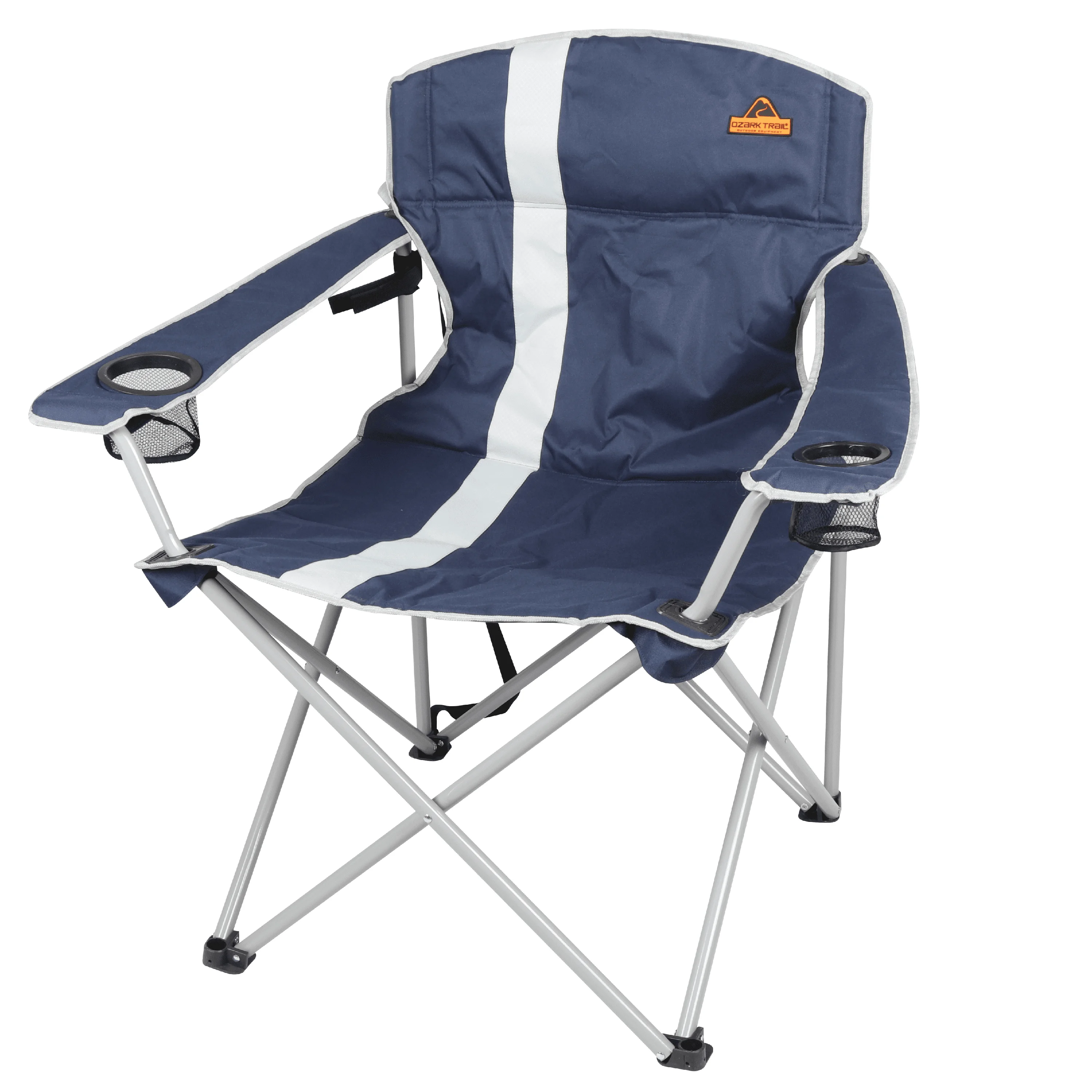 גדול וגבוה הכיסא עם מחזיקי גביע, כחול חוצות כיסאות קמפינג כיסא מתקפל ריהוט גן