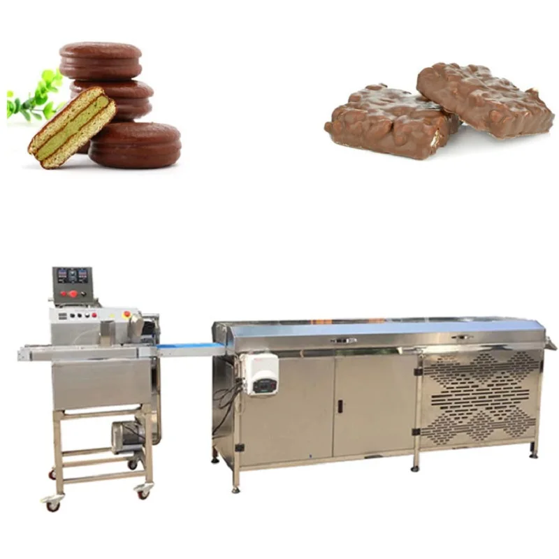 אוטומטי שוקולד מכונת ציפוי נירוסטה שוקולד Enrobing מכונת המסת שוקולד צ ' יפס לבן