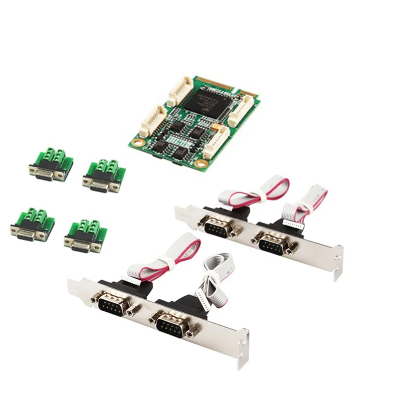 Mini PCIe 4 יציאות RS422 RS485 Db9 Com חצי גודל Mini PCI Express טורית תעשייתי i/O Controller כרטיס