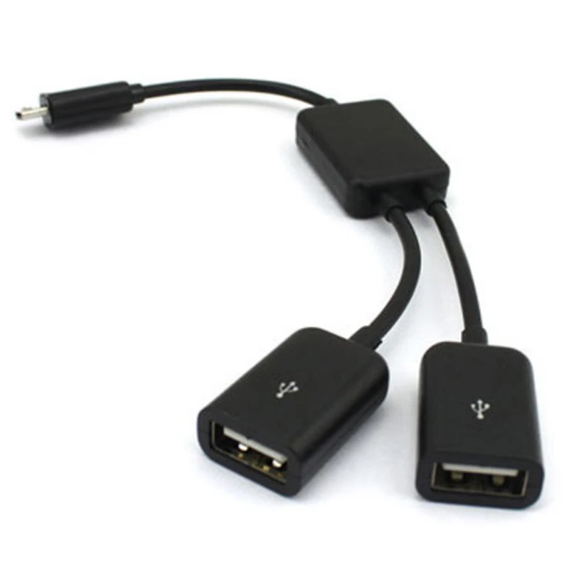 כפול מיקרו USB OTG רכזת מארח כבל מתאם עבור מחשב לוח וטלפון חכם