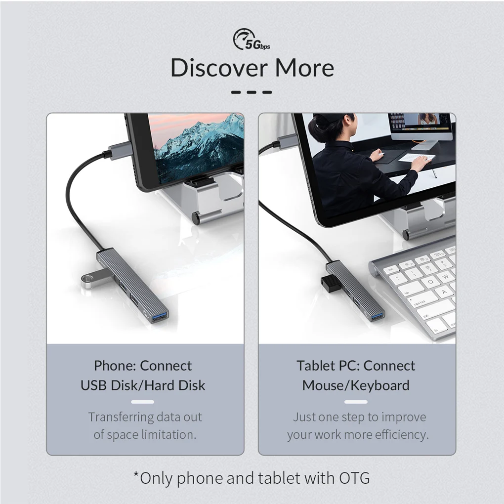 ORICO סוג C-Hub USB מתאם Multiport שושנה המשרד אביזרים
