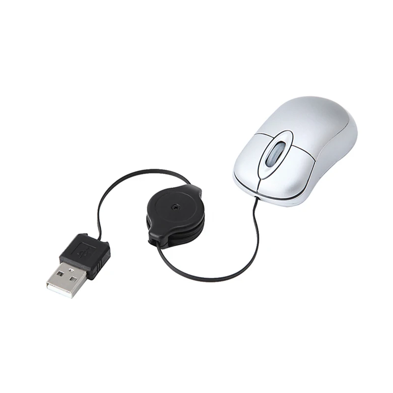 Mini USB Wired עכבר כבל נשלף קטן קטן בעכבר 1600 DPI אופטי קומפקטי נסיעות עכברים עבור Windows 98 2000 XP Ve Vista