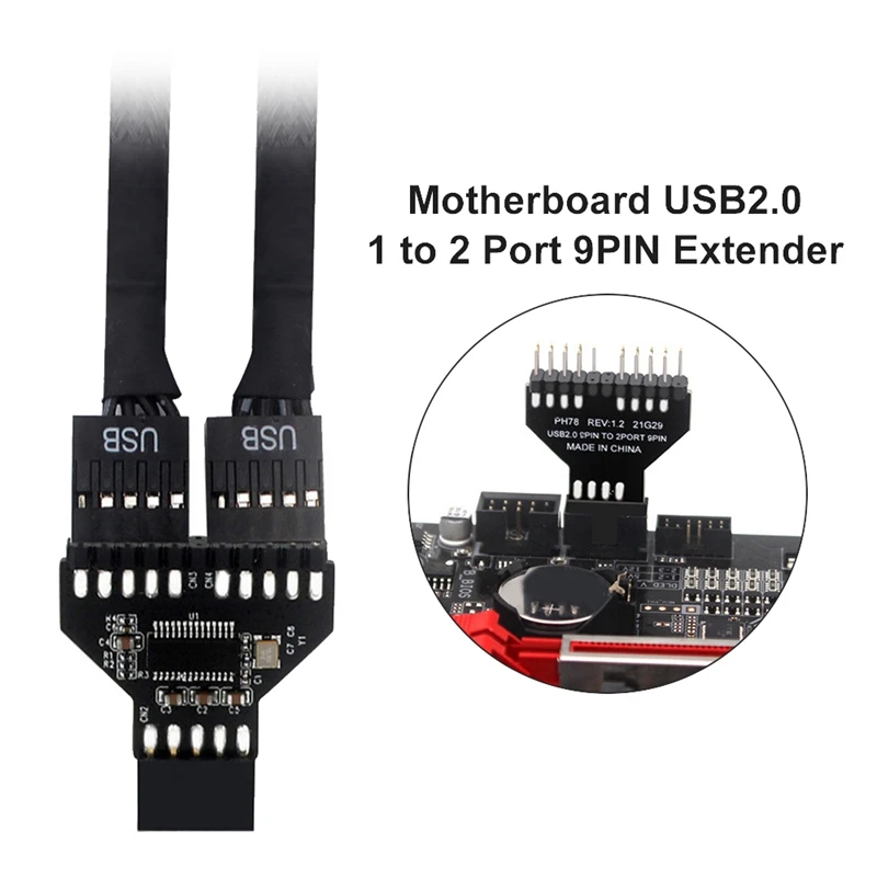 חדש-USB2.0 9Pin כדי USB3.0 19Pin בלוח הקדמי מחבר תקע RGB לוח האם המאוורר כבל מתאם