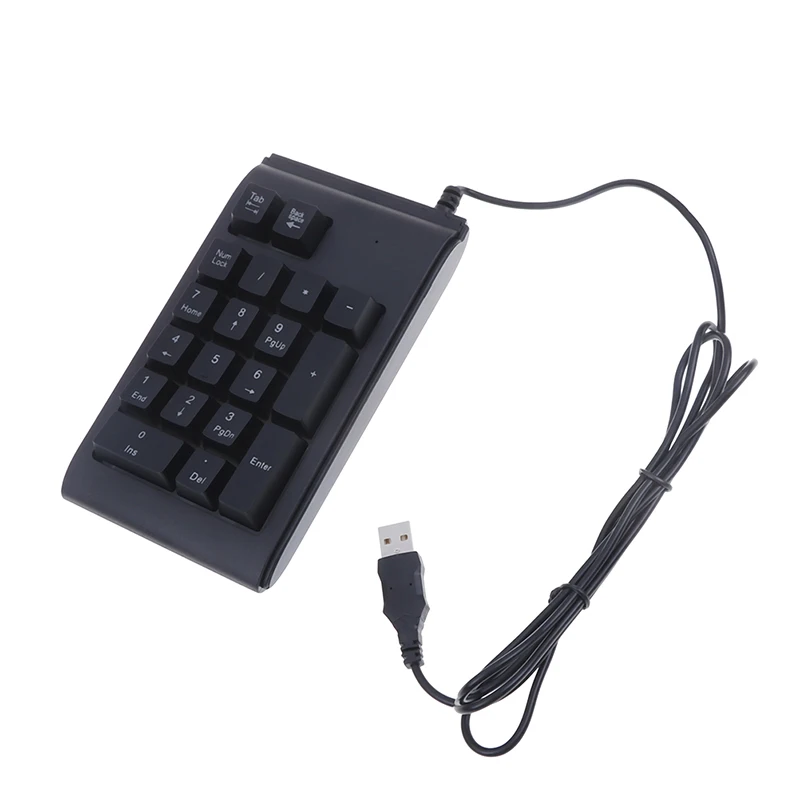 מיני, עם לוח מקשים נומרי עם תאורת LED אחורית 19 מפתחות מספר מקלדת USB Wired Numpad ABS עמיד למים עבור מחשב נייד מחשב שולחני