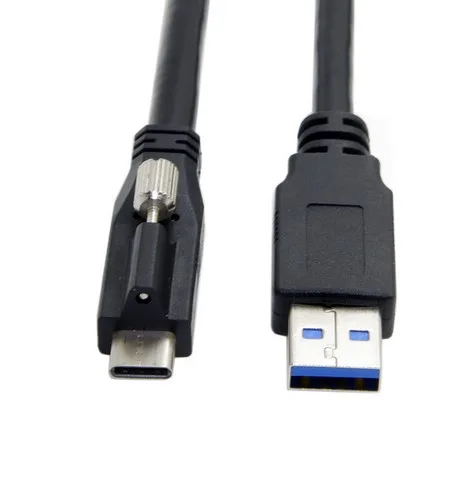 USB-C USB 3.1 Type-C נעילה מחבר תקן USB3.0 כבל נתונים עם לוח הר בורג 1.2 מ'
