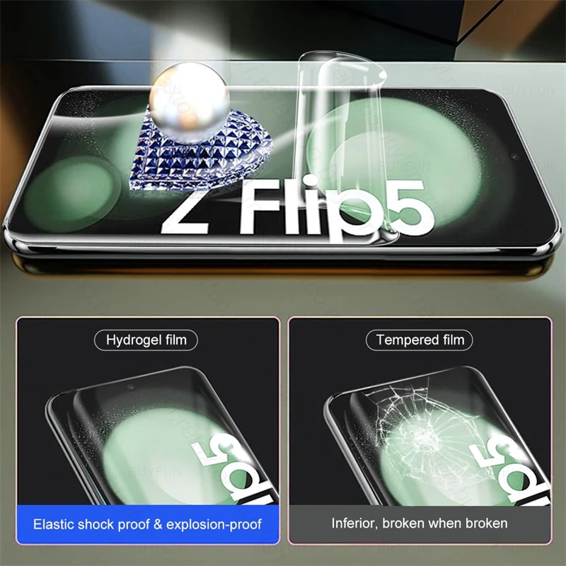 9 ב 1 רך Hydrogel לפני הסרט על Samsung Galaxy Z Flip5 5G להעיף 5 בחזרה מגן מסך המצלמה זכוכית על Samung ZFlip5 ZFlip 5