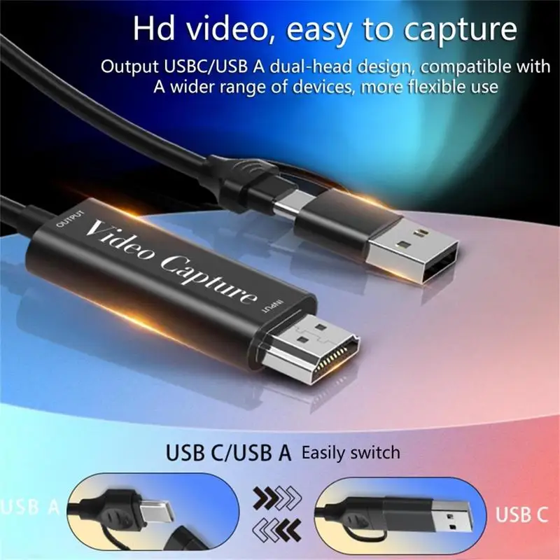 USB הכפול בנמל ממיר כבלים רכזת Full HD 4K 60HZ וידאו AV Video Grabber כבל מתאם עבור המחשב שיא זרימה