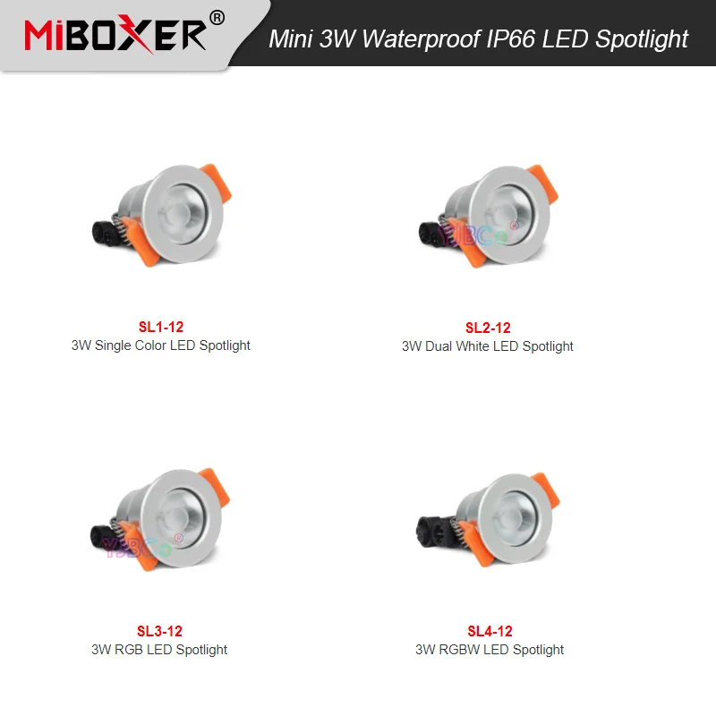Miboxer 3W צבע יחיד/CCT/RGB/RGBW מיני זרקור LED 12V אטימות IP66 Downlight LED ניתן לעמעום 2.4 G שליטה מרחוק