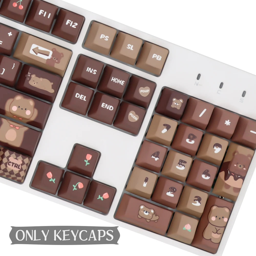 מזל דוב בראון שיפוע Keycaps דובדבן פרופיל עבור MX מתגים MK80 Mechanical Gaming Keyboard מקש Caps מכני מקלדת