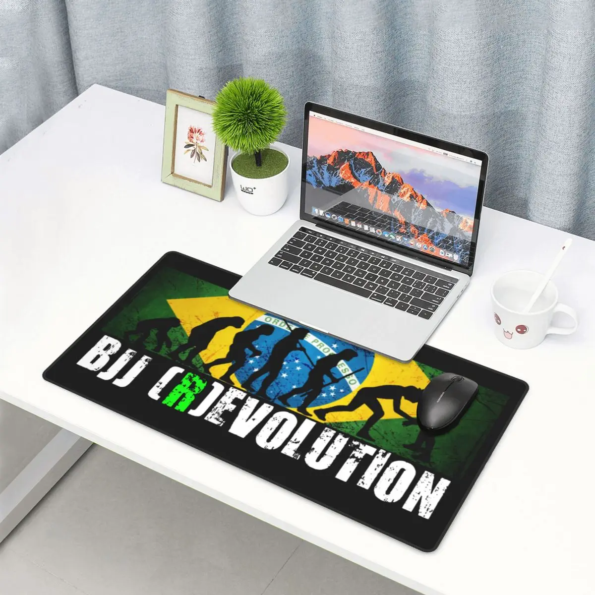 BJJ האבולוציה תרשים Grapplers ברזילאי ג 'יו ג' יטסו המשחק משטח עכבר עכבר המחשב מחצלת 90x40cm הדפסה Mousepad עבור גיימרים