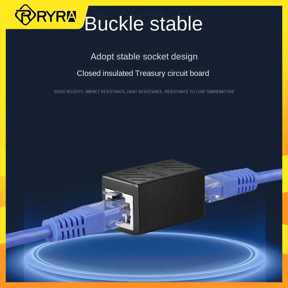 RYRA 1PC RJ45 מחבר הרחבת האתרנט כבל רשת מתאם מאריך RJ45 Ethernet מצמד נקבה נקבה מתאם