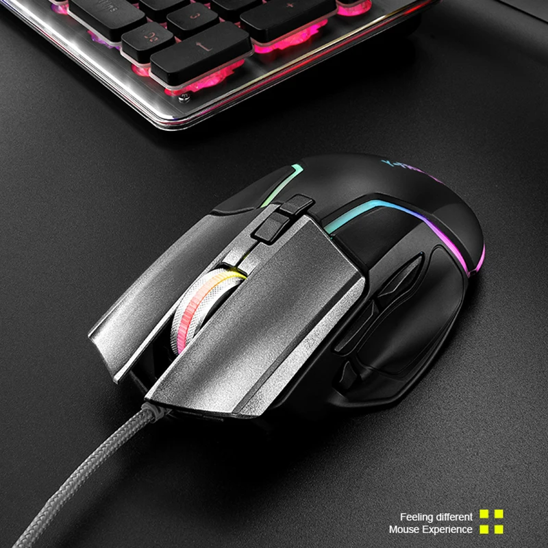 Y2 7-קטע DPI חינם מאקרו RGB המשחק עכבר 8 לתכנות מפתח המשחק עכבר RGB לחץ על האקדח מכני המשחק עכבר שולחן העבודה
