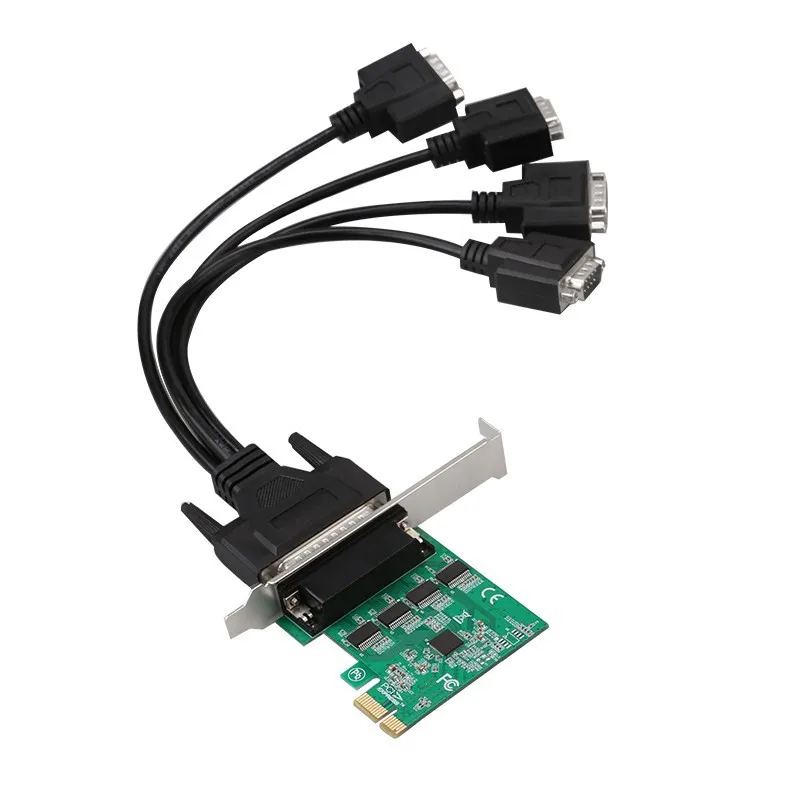 PCI-E טורית כרטיס PCIe 4-מחרוזת 2 מחרוזת-RS232 בקרה תעשייתית 4-port-9-pin הרחבה כרטיס ASIC AX99100