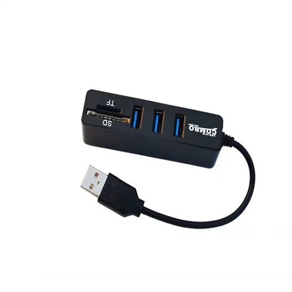 באיכות גבוהה 2 1 3 יציאת USB 2 0 HUB ספליטר קורא כרטיסי SD TF מיקרו SD למחשב נייד מחשב ציוד היקפי אביזרים