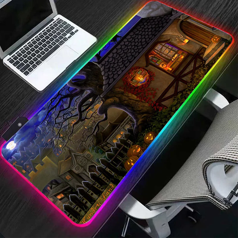 Mousepad Rgb המורחבת השולחן מחצלת עכבר המשחקים משטח עמיד למים מקלדת המחשב Mousepad להאיר את שולחן העבודה גומי פד ליל כל הקדושים