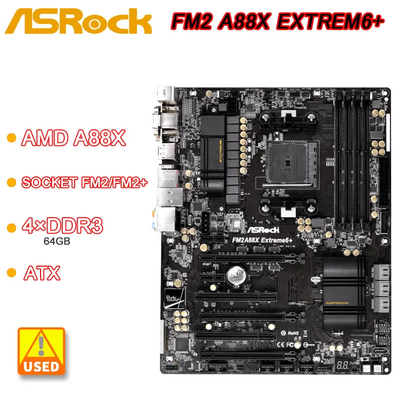 Socket FM2/FM2+ לוח אם ASRock FM2A88X Extreme6+ לוח אם AMD A88X 4×64GB DDR3 PCI-E 3.0 USB3.0 ATX
