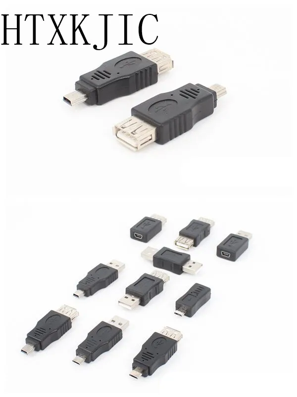 10pcs/סט OTG USB מתאם מחבר 5Pin מחליף מתאם ממיר USB זכר ונקבה Micro USB-Mini USB מתאם ממיר