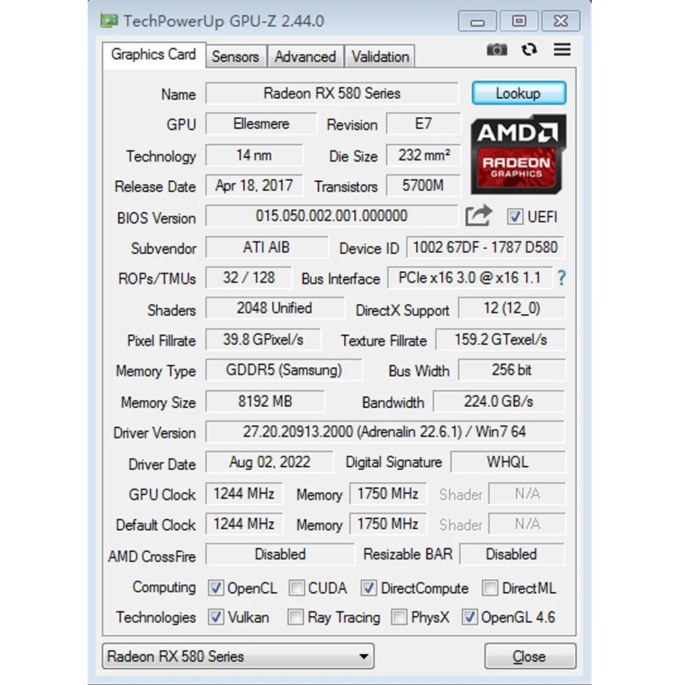השתמשו Unika AMD Radeon RX 580 8GB המשחקים כרטיסי גרפיקה GDDR5 256Bit 2048SP 8Pin RX580 8G GPU RX 580 המחשב השולחני כרטיסי וידאו