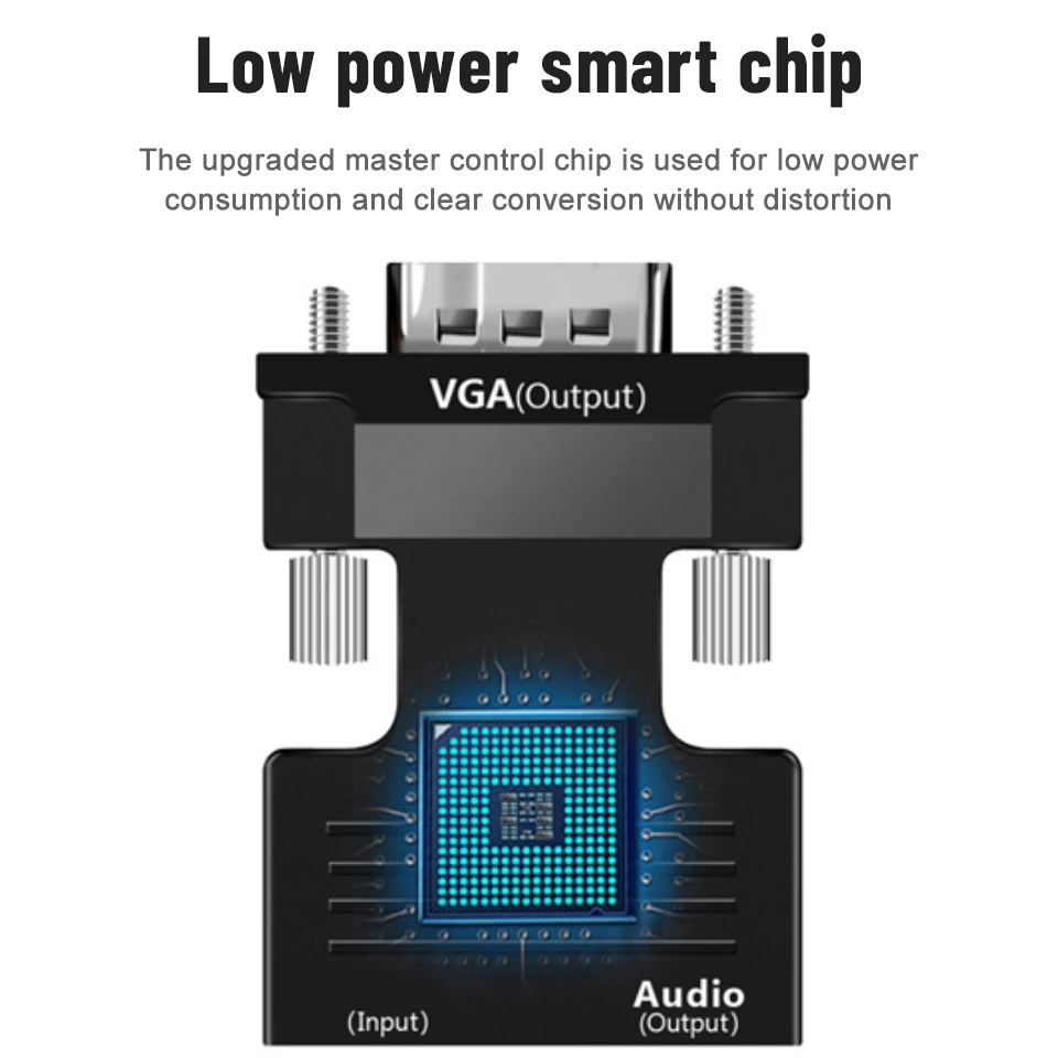 Hd 1080p HDMI תואם ל-Vga מתאם למחשב נייד 1080p HDMI תואם-Vga ל-HDMI תואם וידאו ממיר אודיו