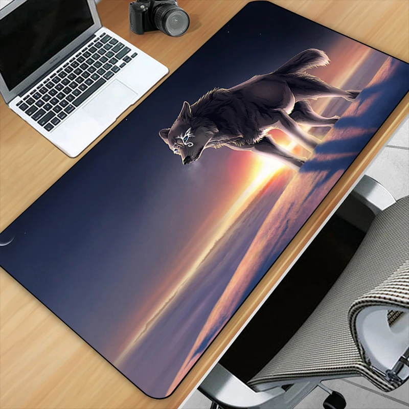 אמנות פנטזיה זאב HD מותאם אישית הדפסה Gaming Mousepad נעילת מחשב קצה גומי טבעי E-ספורט השולחן משטח גדול משטח עכבר