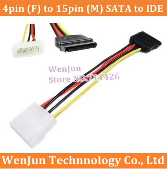 המחיר הטוב ביותר עבור SATA כבל חשמל 4pin (F) כדי 15pin (מ') SATA IDE קשיח, כבל 4 פינים ל-15 pin SATA כבל חשמל