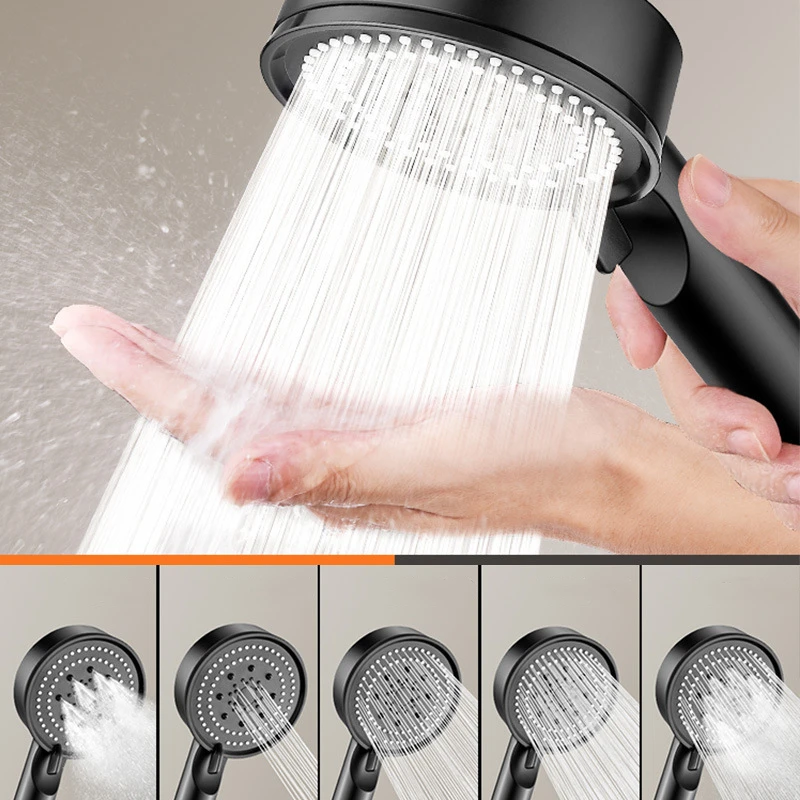 5 מצב לחץ להגביר את ראש המקלחת תכליתי מתכוונן מים גדול תשואה המקלחת עיסוי מקלחת שירותים אביזר