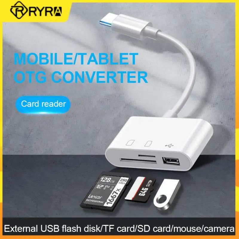 RYRA קורא כרטיסים מסוג-C ל USB2.0 מיקרו SD/TF קורא כרטיסי זיכרון OTG Adpter עבור המחשב הנייד אבזרים רב חכם Cardreader