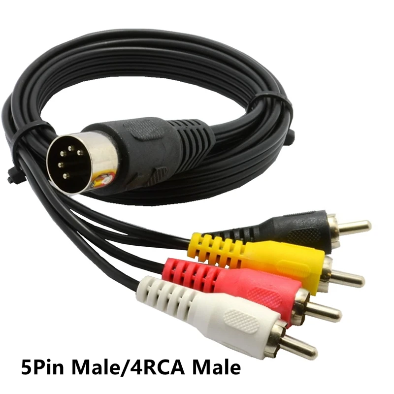 5Pin דין זכר כבל MIDI 4 RCA 2 Dual RCA זכר לחבר כבל אודיו עבור נעים Quad מערכות סטריאו 5 Pin DIN זכר לחבר החדש
