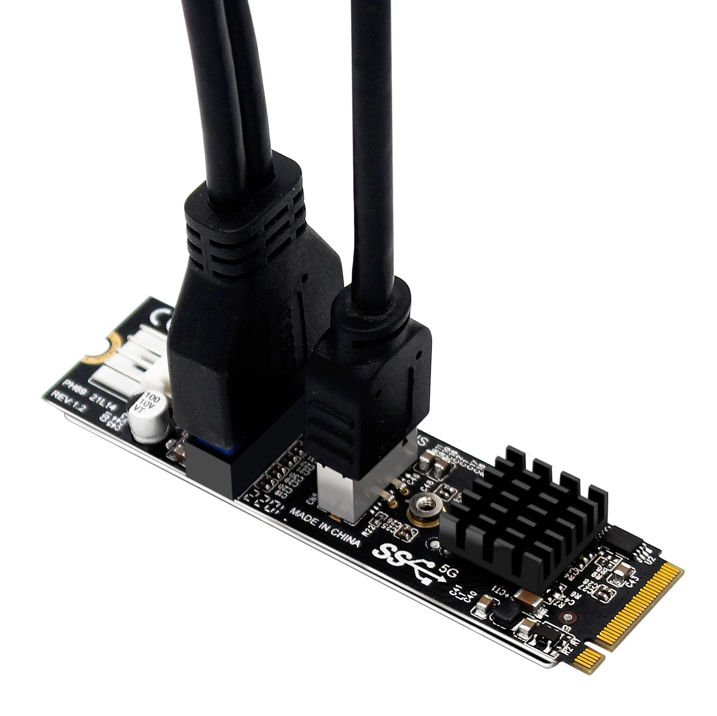 PH69 מ. 2 מ ' מפתח PCIe ל-USB 3.1 הקדמית הרחבה כרטיס 5Gb סוג C+19/20PIN ממשק מתאם הרחבת כרטיס עם 4Pin כוח נמל