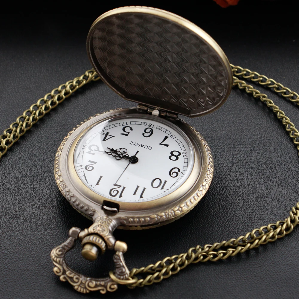 עצם פיראט סימן קוורץ שעון כיס שרשרת Steampunk השעון מתכת אל-חלד שעון תליון עם שרשרת קצרה מתנה Cf1266